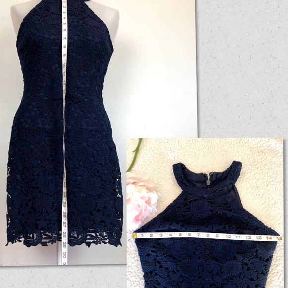 LULU’S LOVE POEM NAVY BLUE LACE DRESS - Picture 7 of 8